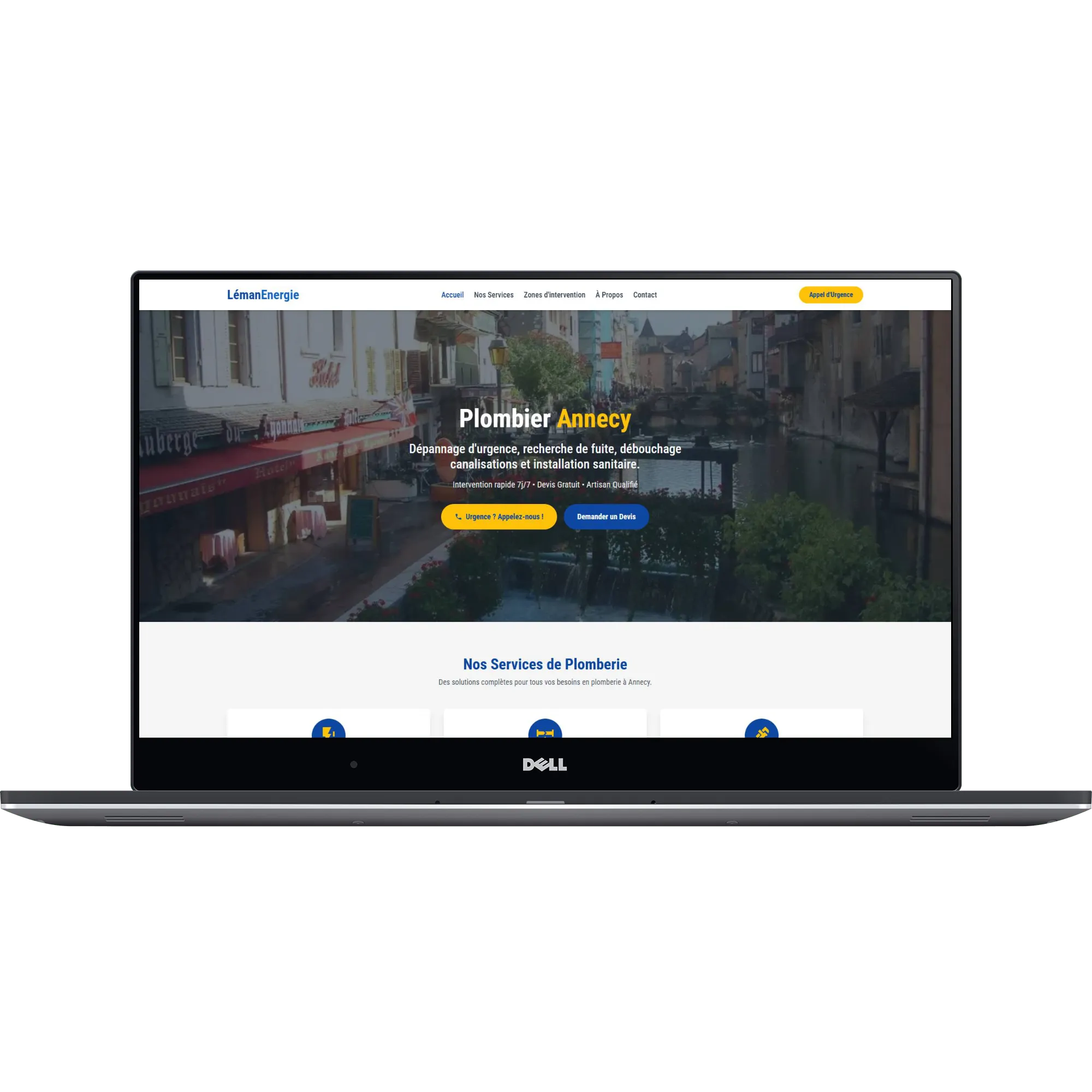 Capture d'écran du site Léman Énergie sur ordinateur